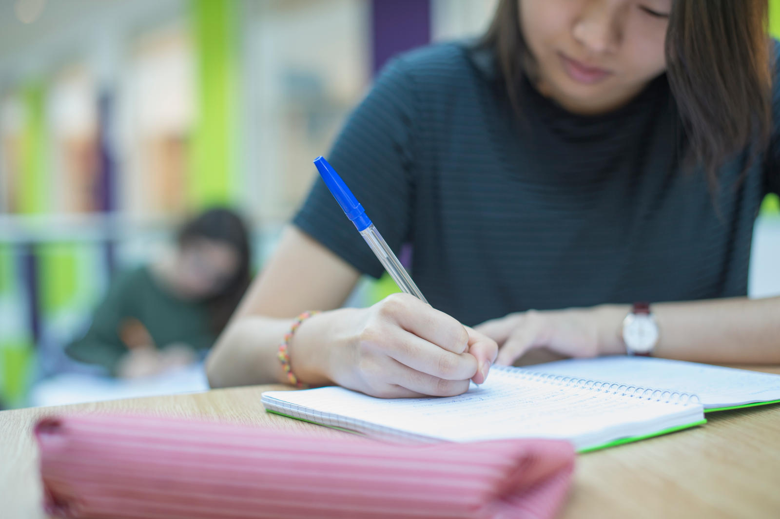 girl revising in ncsem study space